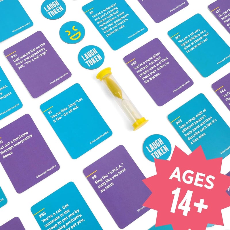 DSS Games You Laugh You're Out [Try Not to Laugh Family Card Game for Adults & Teens | Party Game | 125 Prompt Fun Cards for Family Nights & Parties | Ages 14+] - Image 2